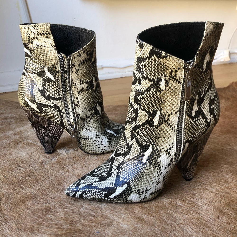 Saint Laurent Snakeskin Ankle Boots size 38